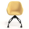 silla confidente amarillo moon giratoria con ruedas 4