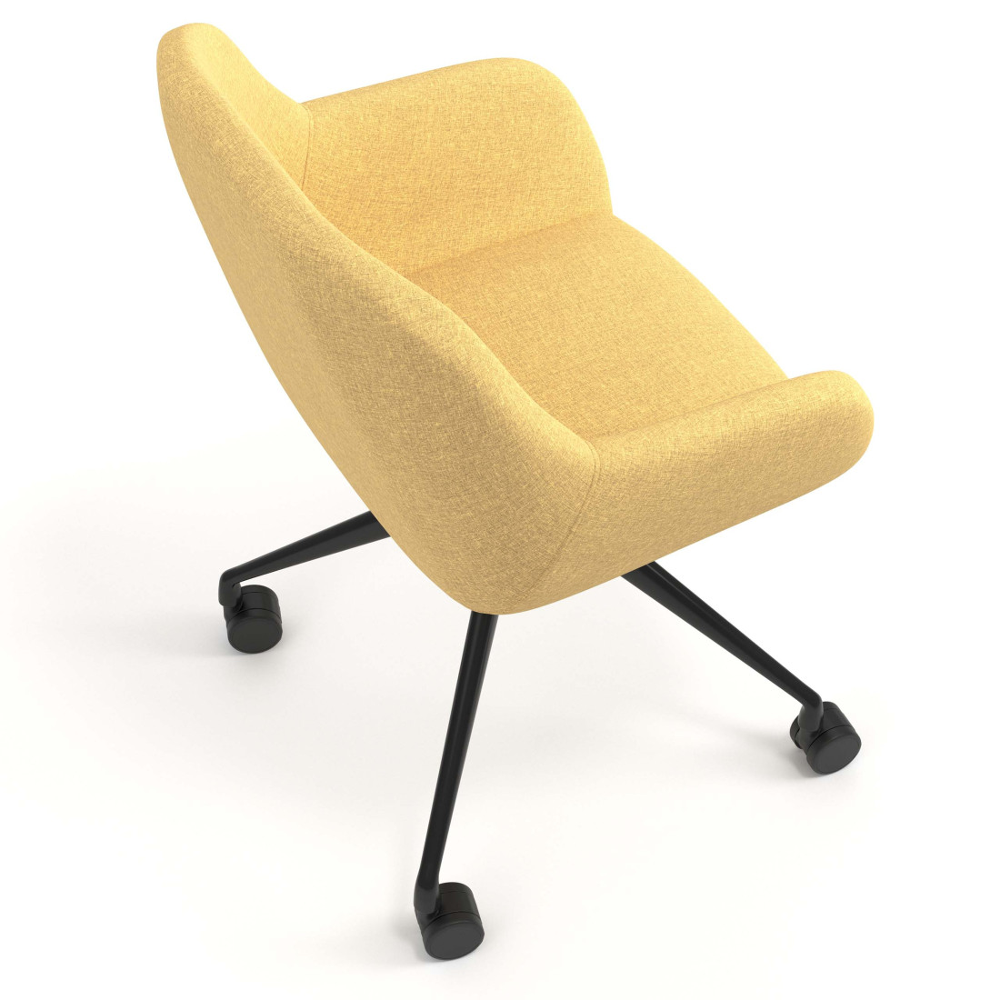 silla confidente amarillo moon giratoria con ruedas 7