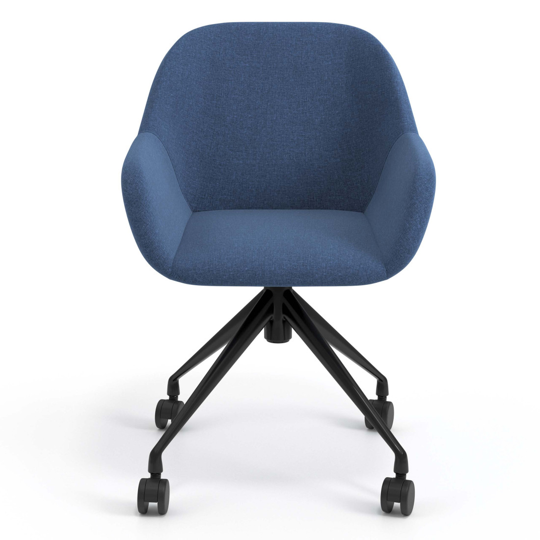 silla confidente azul moon giratoria con ruedas 4