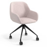 Silla confidente con ruedas moon base de aluminio - Beige