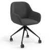 Silla confidente con ruedas moon base de aluminio - Antracita