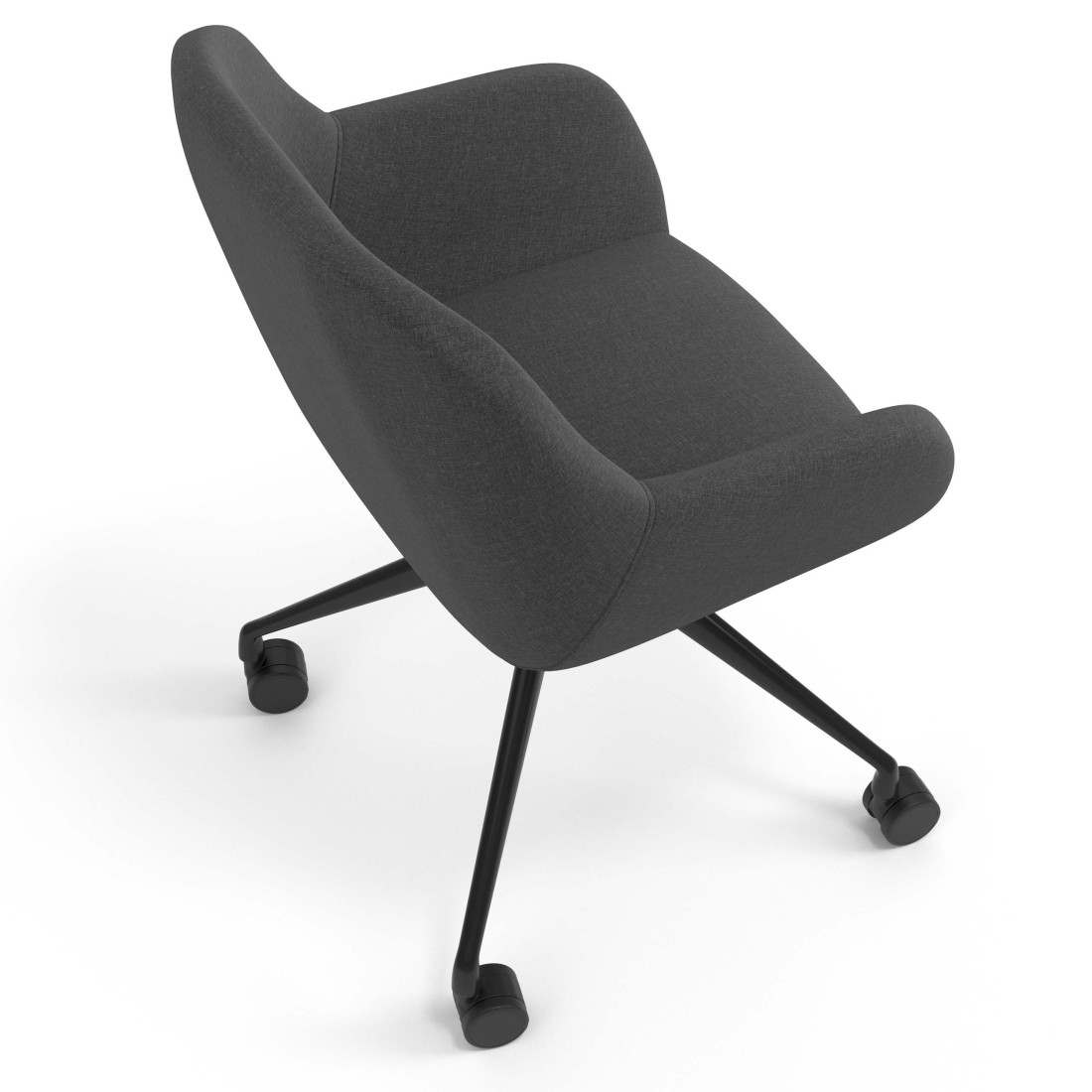 silla confidente antracita moon giratoria con ruedas 7