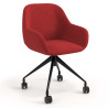 Silla confidente con ruedas moon base de aluminio - ROJO