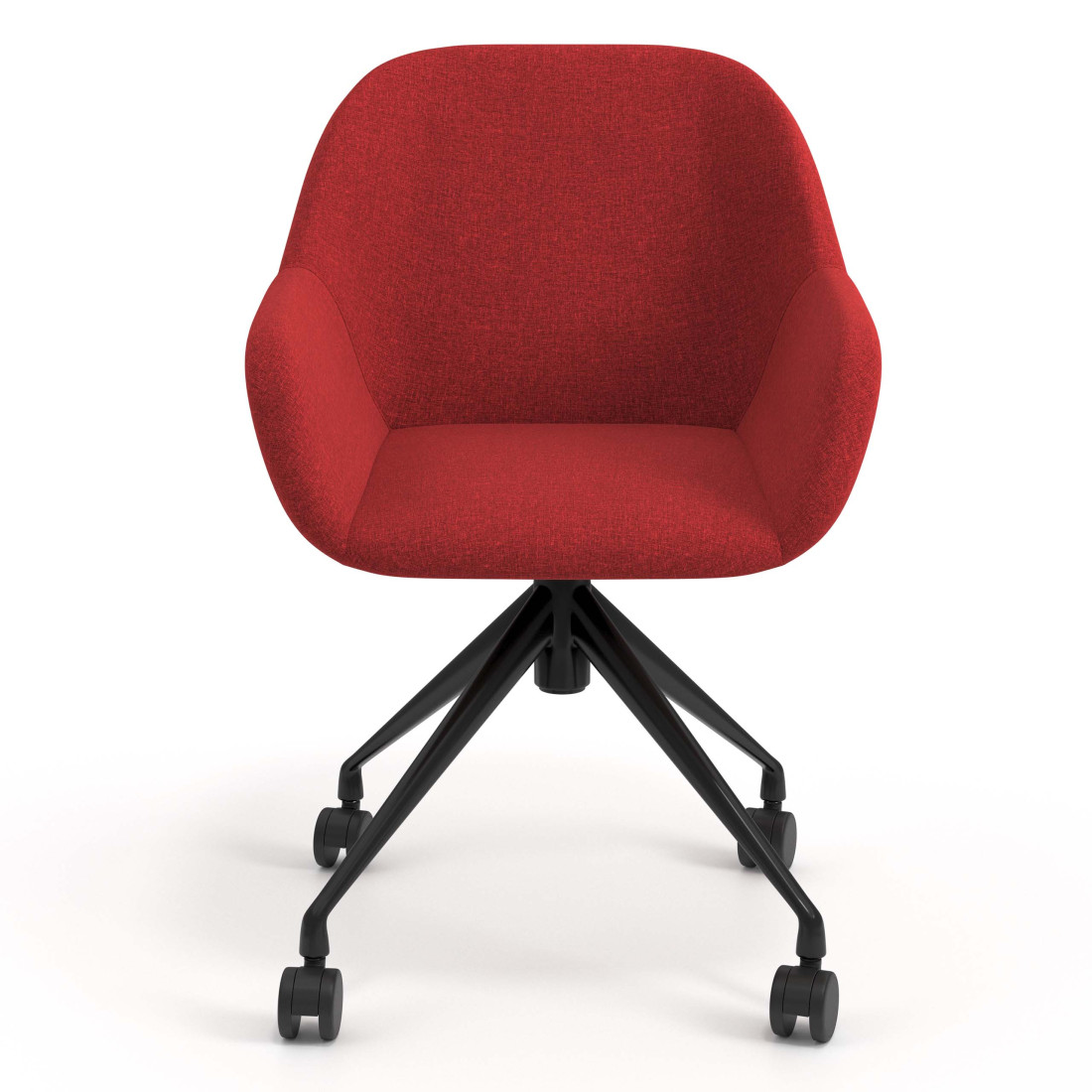 silla confidente rojo moon giratoria con ruedas 4