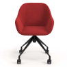 silla confidente rojo moon giratoria con ruedas 4