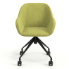 silla confidente verde moon giratoria con ruedas 4