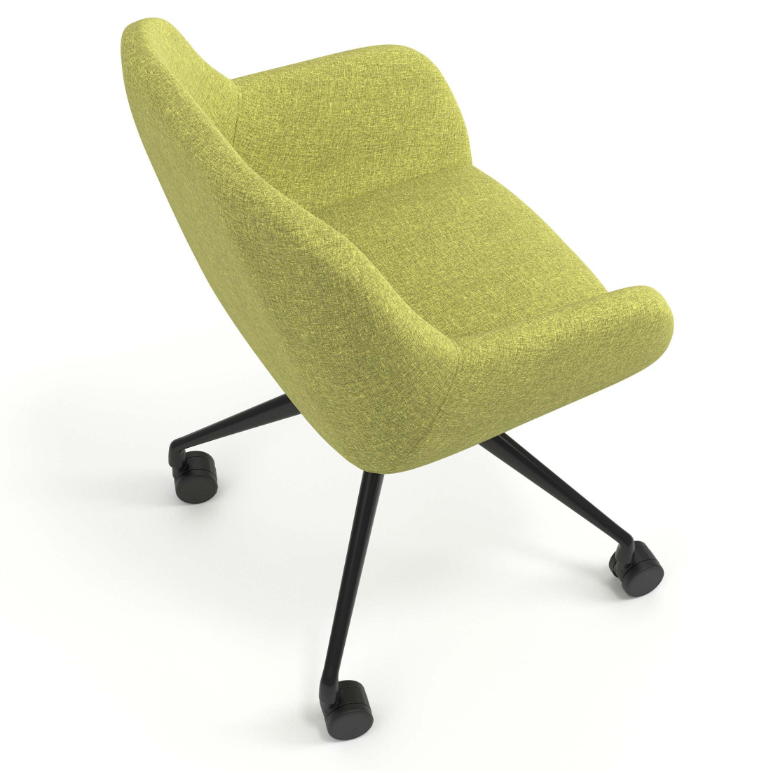 silla confidente verde moon giratoria con ruedas 7