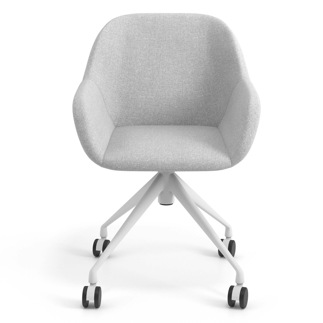 silla confidente gris moon giratoria con ruedas 4