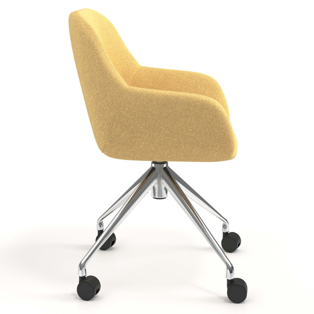 silla confidente amarillo moon giratoria con ruedas 3