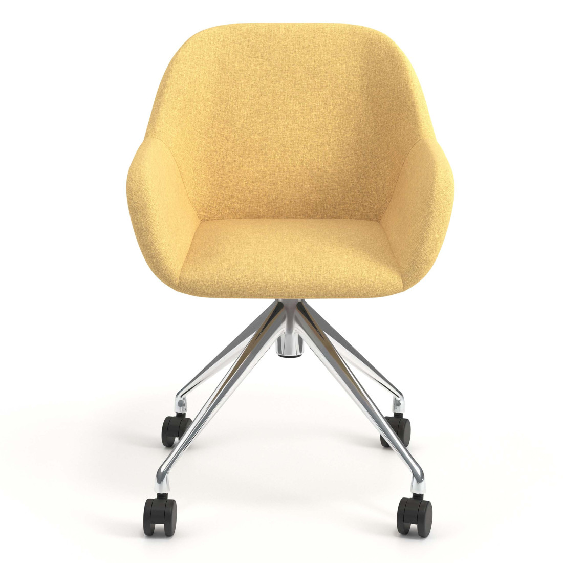 silla confidente amarillo moon giratoria con ruedas 4