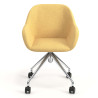 silla confidente amarillo moon giratoria con ruedas 4