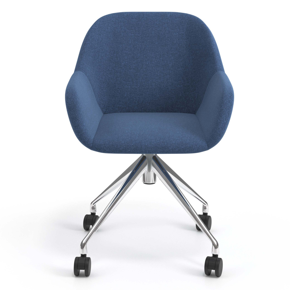 silla confidente azul moon giratoria con ruedas 4