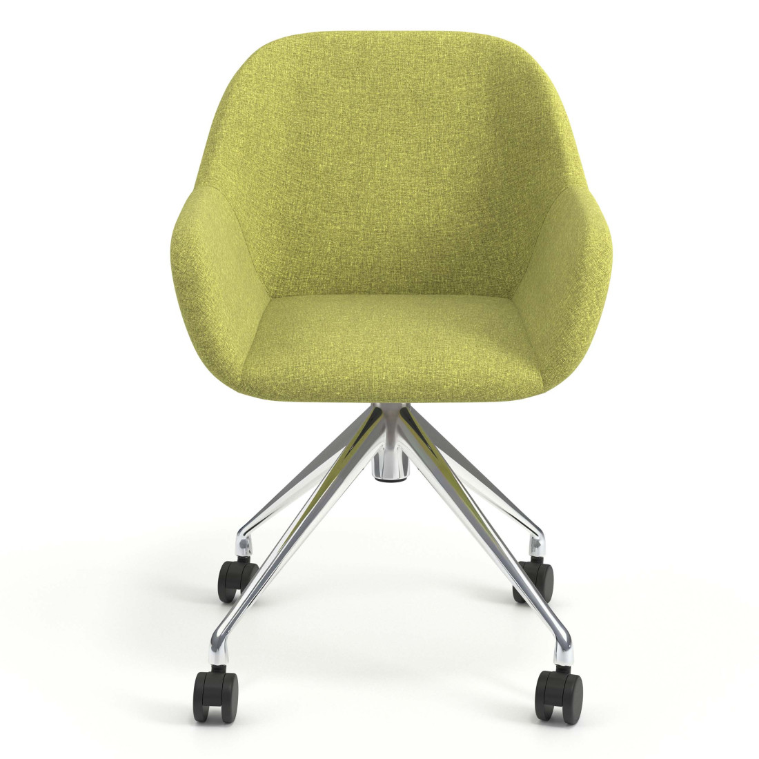 silla confidente verde moon giratoria con ruedas 4