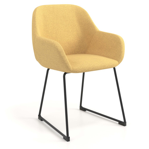 Silla de visitante Moon estructura patin - Negro