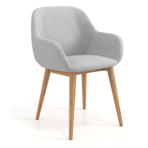 Silla confidente Moon 4 patas madera maciza - Gris
