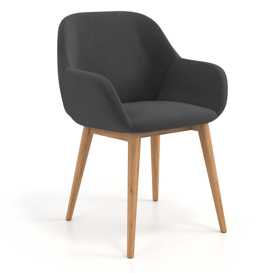 silla confidente antracita moon 4 patas madera 1
