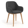 Silla confidente Moon 4 patas madera maciza - Antracita