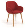 Silla confidente Moon 4 patas madera maciza - ROJO