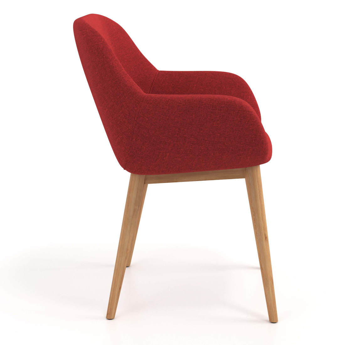 silla confidente rojo moon 4 patas madera 3