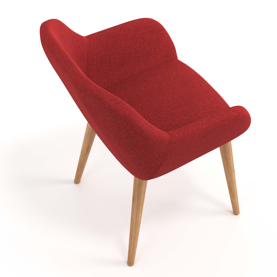 silla confidente rojo moon 4 patas madera 7
