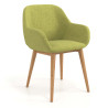 Silla confidente Moon 4 patas madera maciza - VERDE