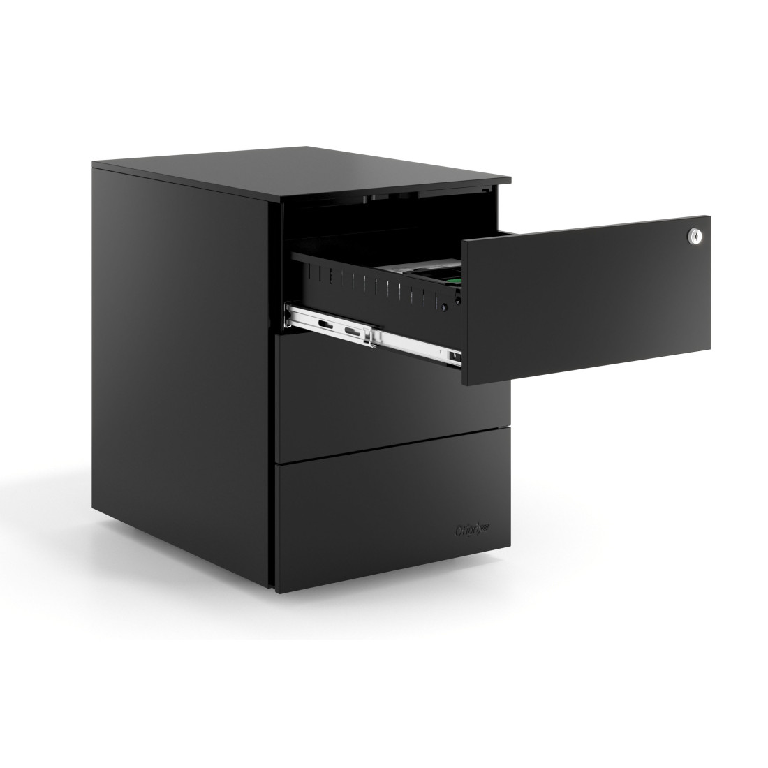 cajonera de escritorio negro mybox 3 cajones 4