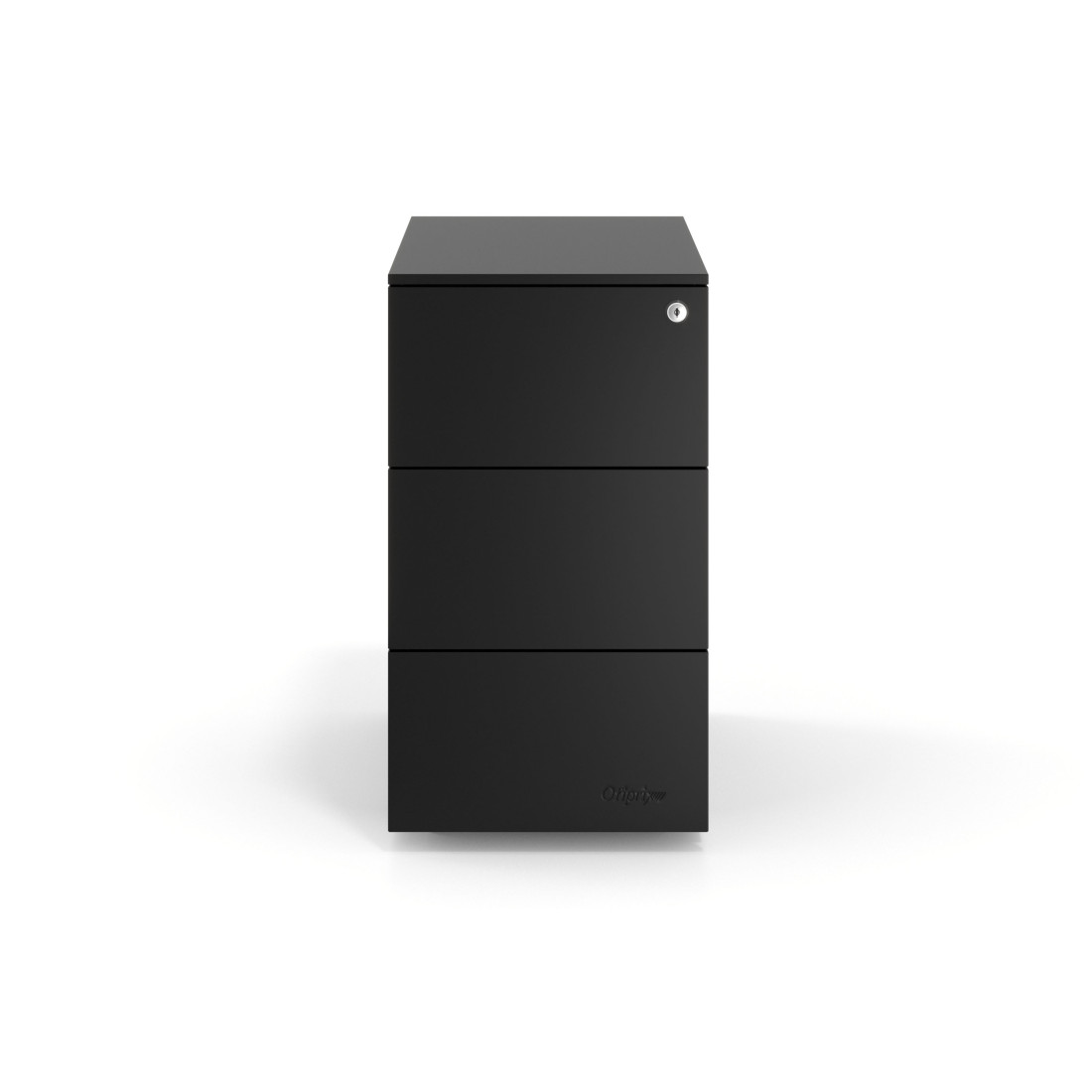 cajonera de escritorio negro mybox 3 cajones estrecho 3