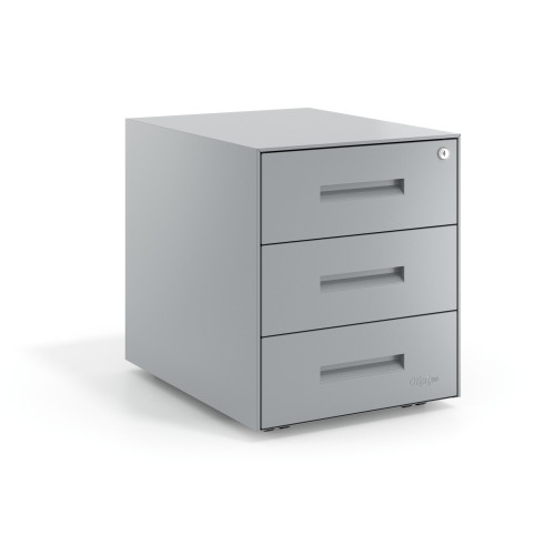 Cajonera de oficina Strong 3 cajones estructura aluminio frontales metal - Aluminio