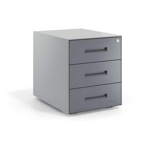 Cajonera de oficina Strong 3 cajones estructura aluminio frontales metal - Antracita