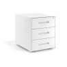 Cajonera de oficina Strong 2 cajones + archivo estructura blanco frontales metal