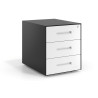 Cajonera de oficina Strong 3 cajones estructura negro frontales metal - BLANCO