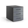 Cajonera de oficina Strong 3 cajones estructura negro frontales metal - Antracita