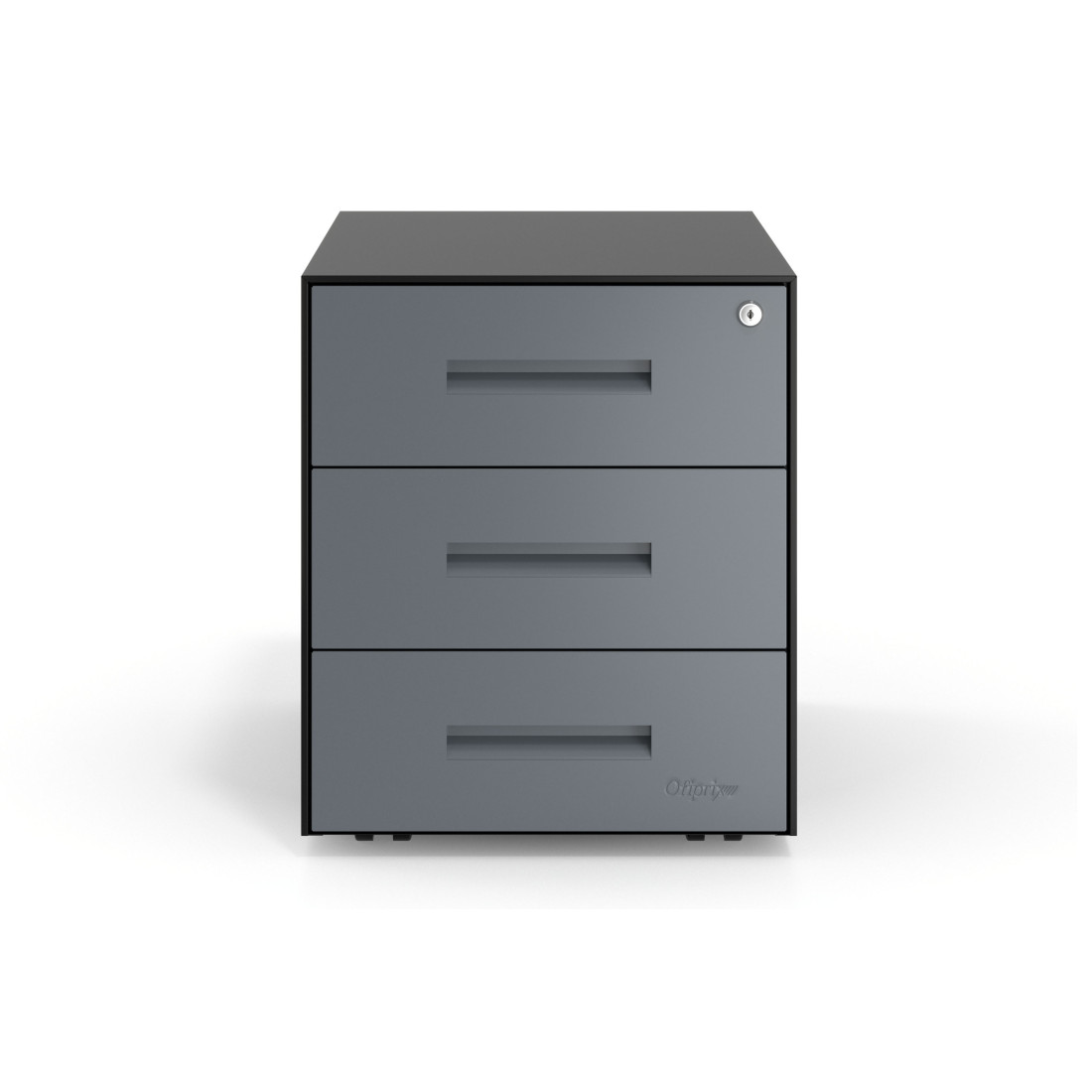 Cajonera de oficina Strong 3 cajones estructura negro frontales metal