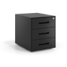 Cajonera de oficina Strong 3 cajones estructura negro frontales metal - NEGRO