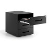 Cajonera de oficina Strong 3 cajones estructura negro frontales metal