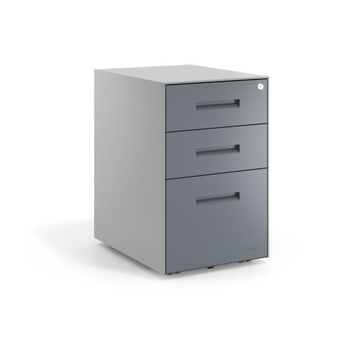 Cajonera de oficina Strong 2 cajones + archivo estructura aluminio frontales metal - Antracita