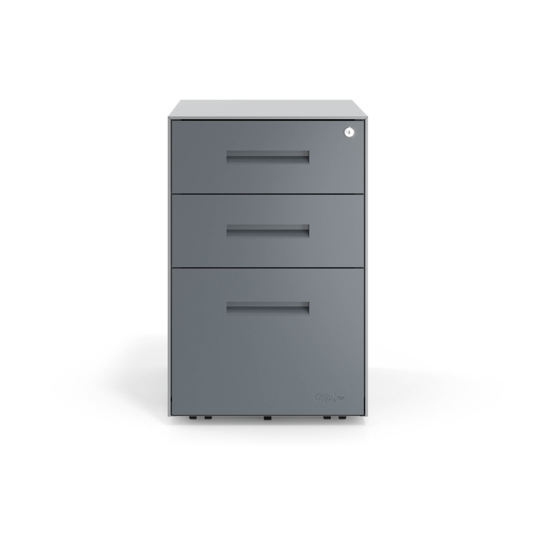 Cajonera de oficina Strong 2 cajones + archivo estructura aluminio frontales metal
