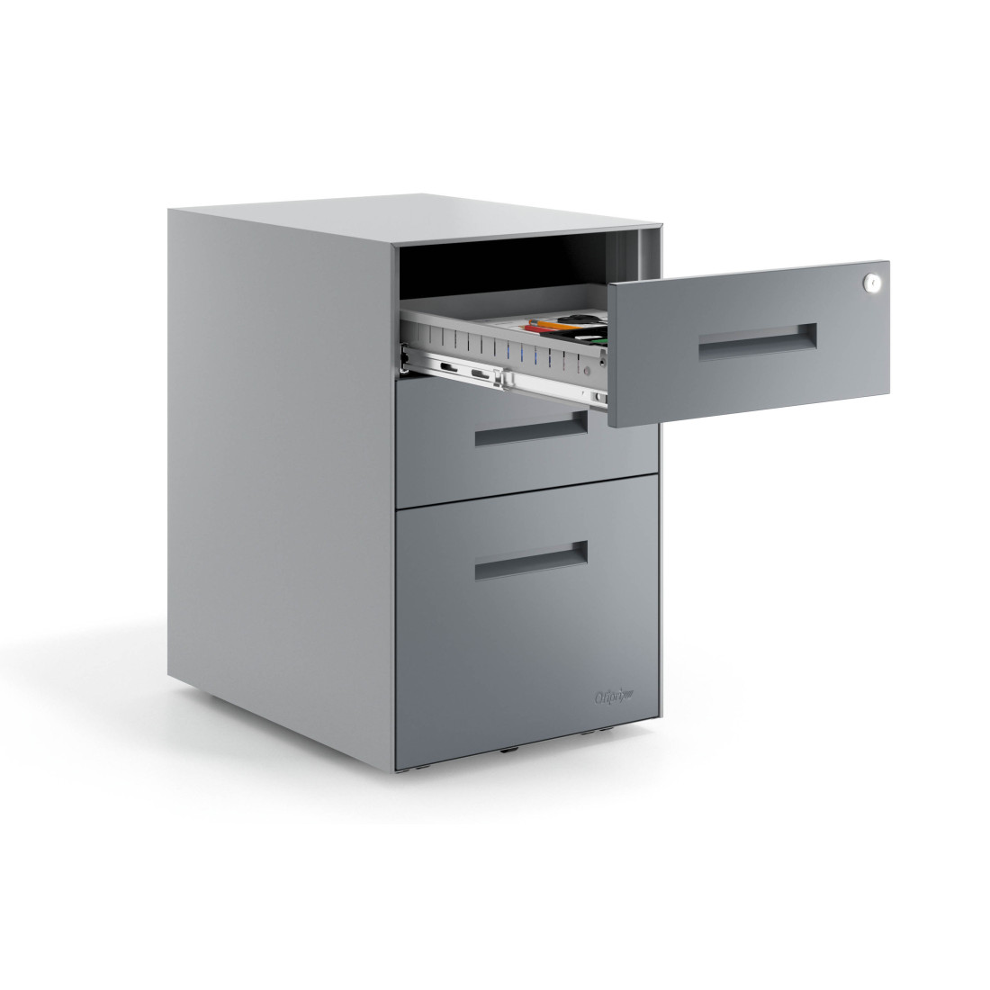 Cajonera de oficina Strong 2 cajones + archivo estructura aluminio frontales metal