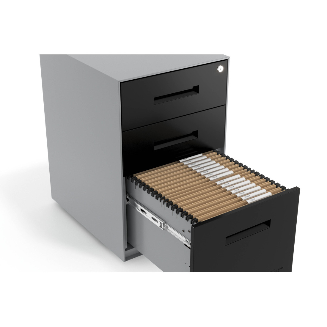 Cajonera de oficina Strong 2 cajones + archivo estructura aluminio frontales metal