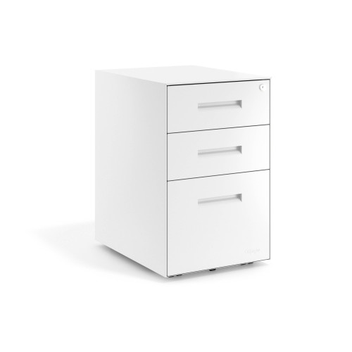 Cajonera de oficina Strong 2 cajones + archivo estructura blanco frontales metal - Aluminio
