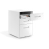 Cajonera de oficina Strong 2 cajones + archivo estructura blanco frontales metal
