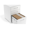 Cajonera de oficina Strong 2 cajones + archivo estructura blanco frontales metal