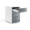 Cajonera de oficina Strong 2 cajones + archivo estructura blanco frontales metal