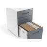 Cajonera de oficina Strong 2 cajones + archivo estructura blanco frontales metal