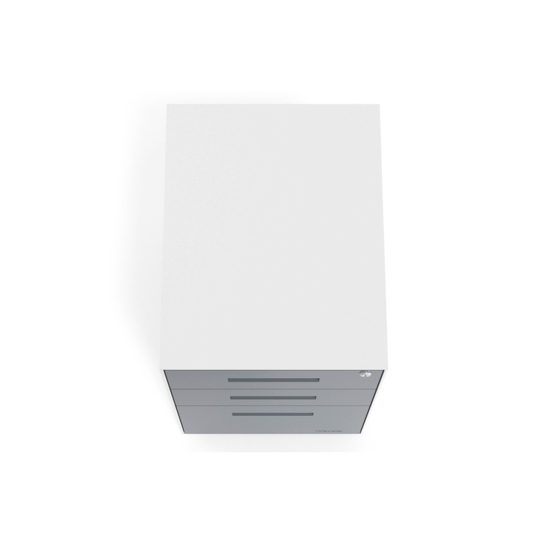 Cajonera de oficina Strong 2 cajones + archivo estructura blanco frontales metal