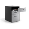 Cajonera de oficina Strong 2 cajones + archivo estructura negro frontales metal