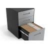 Cajonera de oficina Strong 2 cajones + archivo estructura negro frontales metal