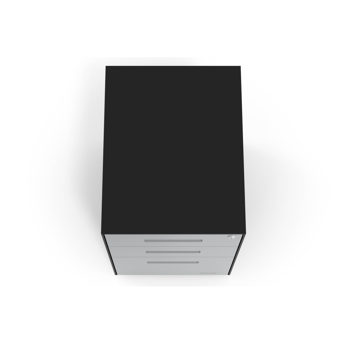 Cajonera de oficina Strong 2 cajones + archivo estructura negro frontales metal