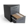 Cajonera de oficina Strong 2 cajones + archivo estructura negro frontales metal