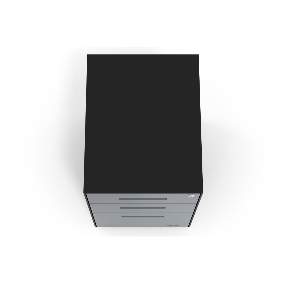 Cajonera de oficina Strong 2 cajones + archivo estructura negro frontales metal